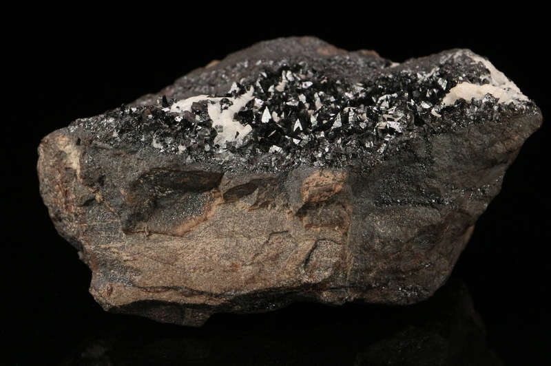 Hausmannite on  Matrix, "N'Chwaning II Mine, Kalahari Manganese Field, Northern Cape, South Africa "