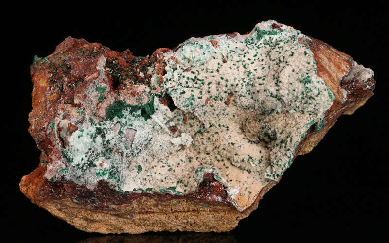 Malachite on Quartz on Chrysocolla, Tenke Fungurume, DR Congo