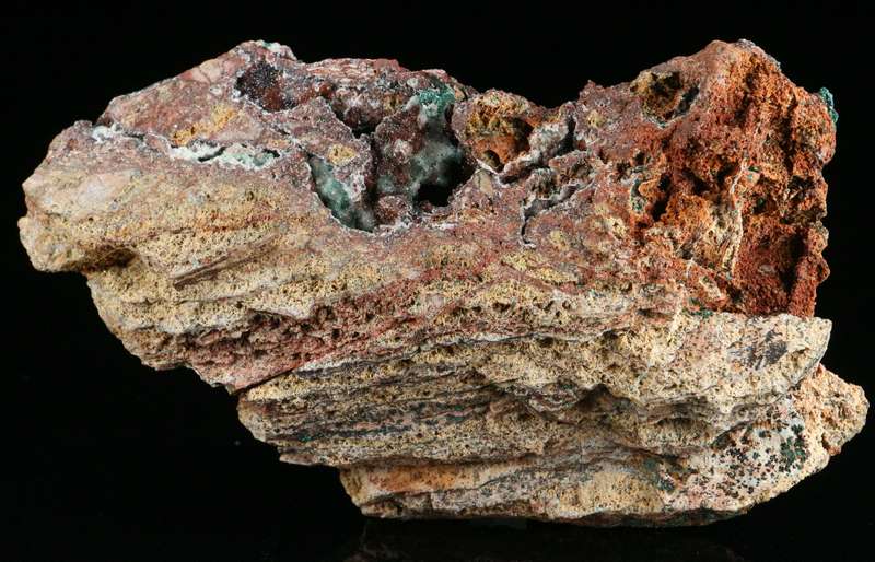 Malachite on Quartz on Chrysocolla, Tenke Fungurume, DR Congo