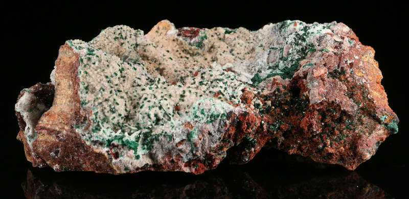 Malachite on Quartz on Chrysocolla, Tenke Fungurume, DR Congo