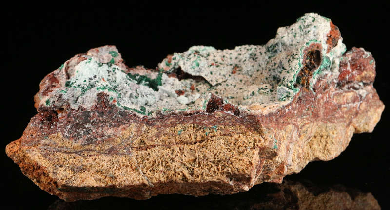 Malachite on Quartz on Chrysocolla, Tenke Fungurume, DR Congo