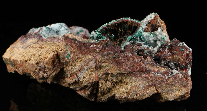 Malachite on Quartz on Chrysocolla, Tenke Fungurume, DR Congo
