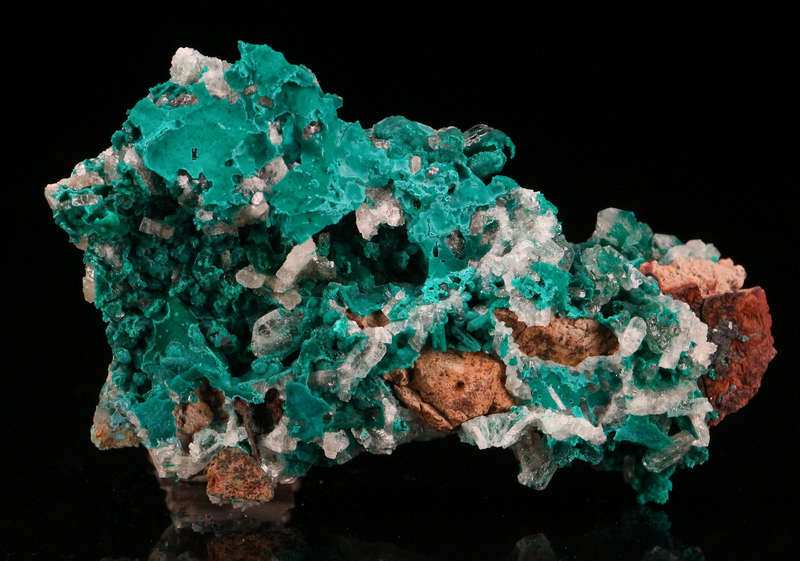 Malachite on Baryte, Shangulowé Mine, Kambove, Haut-Katanga, DR Congo