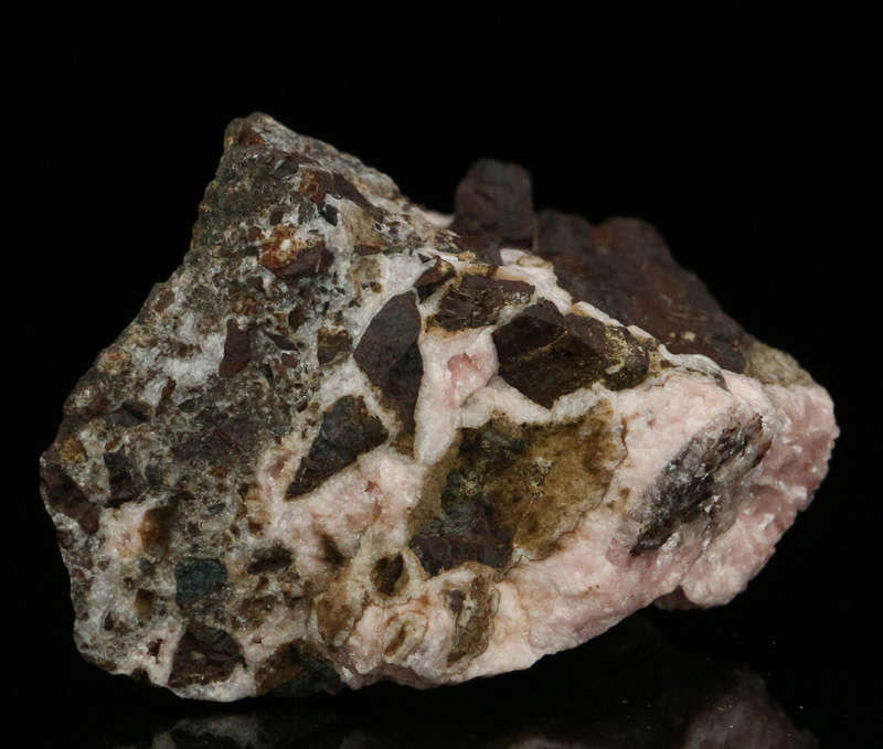 Rhodochrosite on Matrix,"N'Chwaning II Mine, Kalahari Manganese Field, Northern Cape, South Africa.