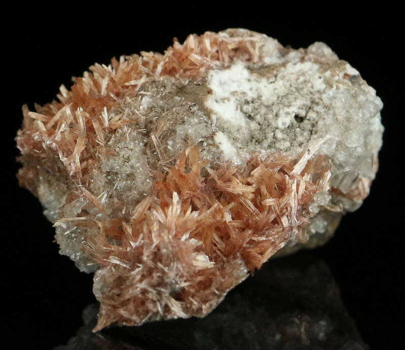 Inesite, Calcite on Matrix,"N'Chwaning II Mine, Kalahari Manganese Field, Northern Cape, South Afric