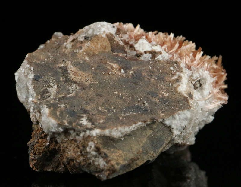 Inesite, Calcite on Matrix,"N'Chwaning II Mine, Kalahari Manganese Field, Northern Cape, South Afric