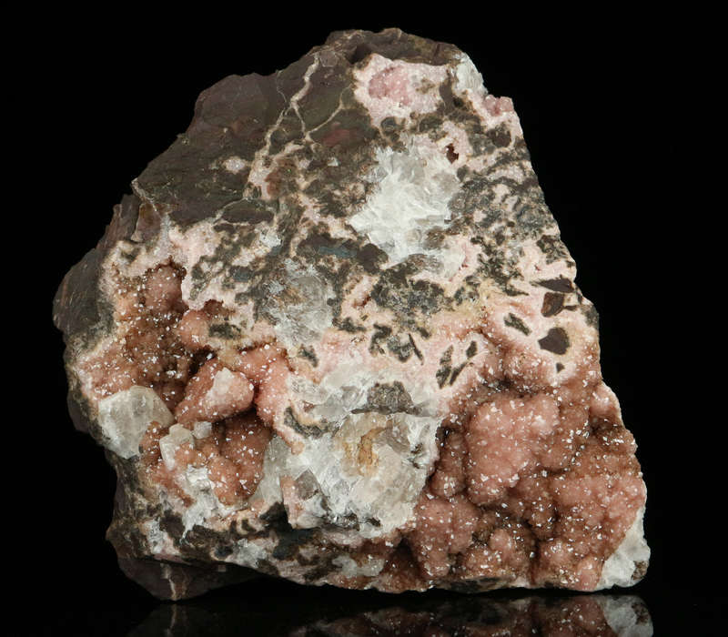 Rhodochrosite on Matrix,"N'Chwaning II Mine, Kalahari Manganese Field, Northern Cape, South Africa.