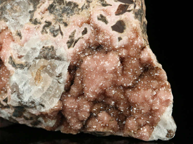 Rhodochrosite on Matrix,"N'Chwaning II Mine, Kalahari Manganese Field, Northern Cape, South Africa.
