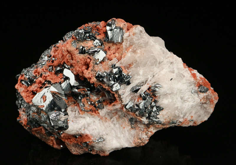 Hematite, Calcite & Andradite,"N'Chwaning II Mine, Kalahari Manganese Field, Northern Cape, South Af