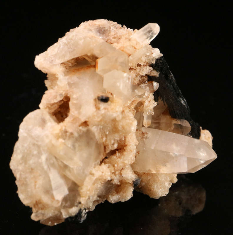 Schorl on Quartz Cluster, Erongo Mnt, Erongo Region, Namibia.