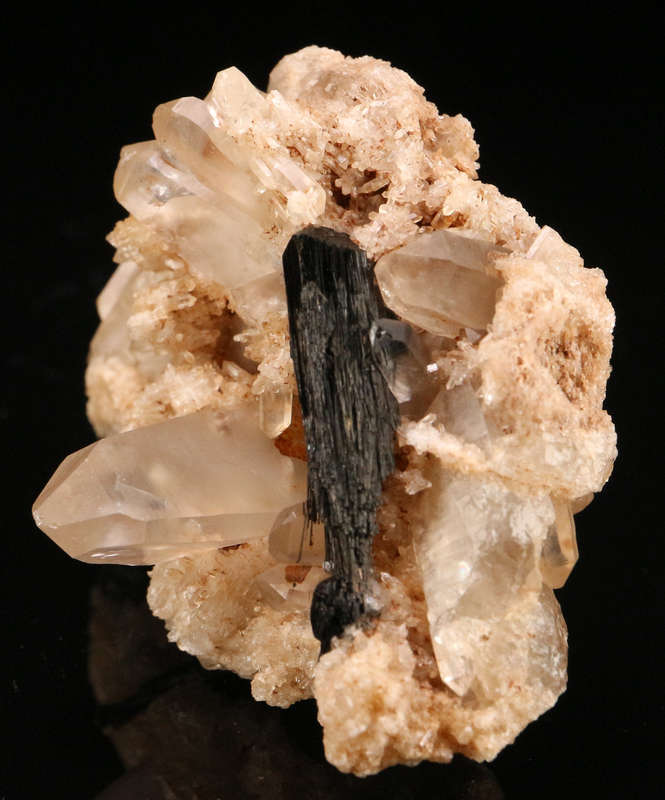 Schorl on Quartz Cluster, Erongo Mnt, Erongo Region, Namibia.
