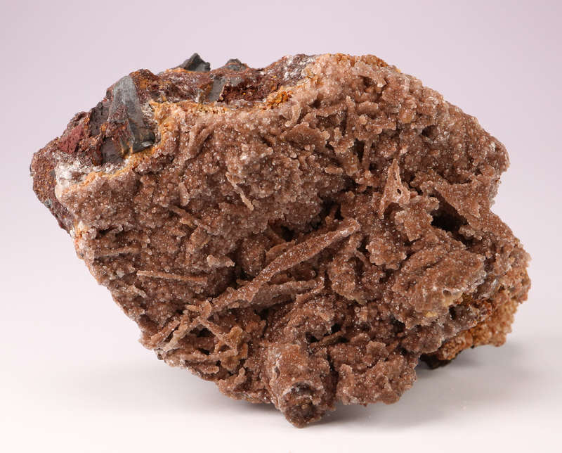 Calcite on Goethite psm Limonite, N'Chwaning II, Northern Cape, South Africa