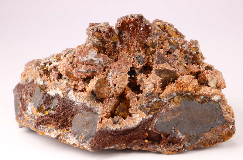 Calcite on Goethite psm Limonite, N'Chwaning II, Northern Cape, South Africa