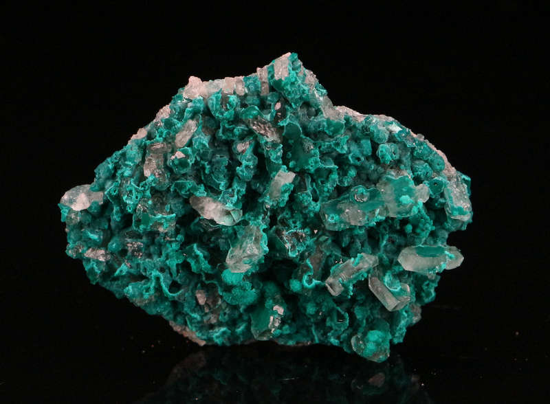 Malachite on Baryte, Shangulowé Mine, Kambove, Haut-Katanga, DR Congo
