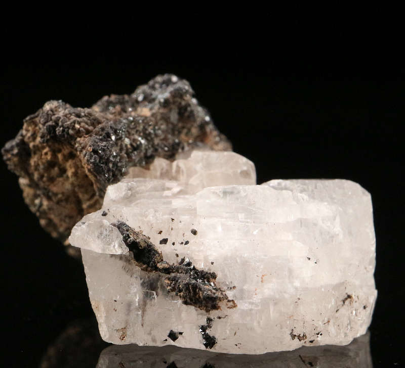 Calcite on Manganite, N'Chwaning II, Northern Cape, South Africa