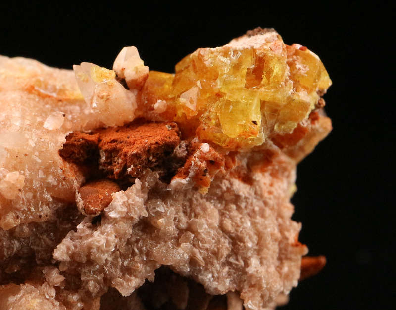 Ettringite on Calcite, N'Chwaning II, Northern Cape, South Africa