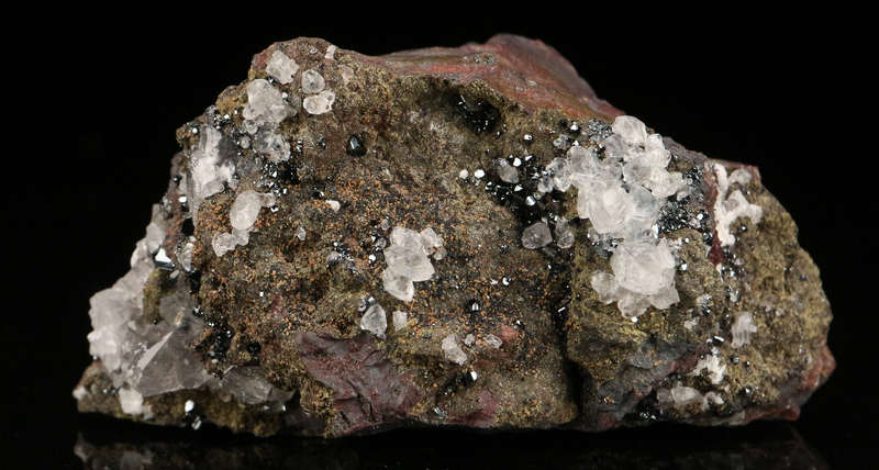 Calcite, Hematite on Matrix,"N'Chwaning II Mine, Kalahari Manganese Field, Northern Cape, South Afri