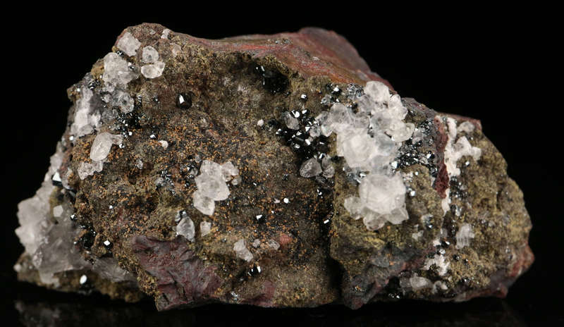 Calcite, Hematite on Matrix,"N'Chwaning II Mine, Kalahari Manganese Field, Northern Cape, South Afri
