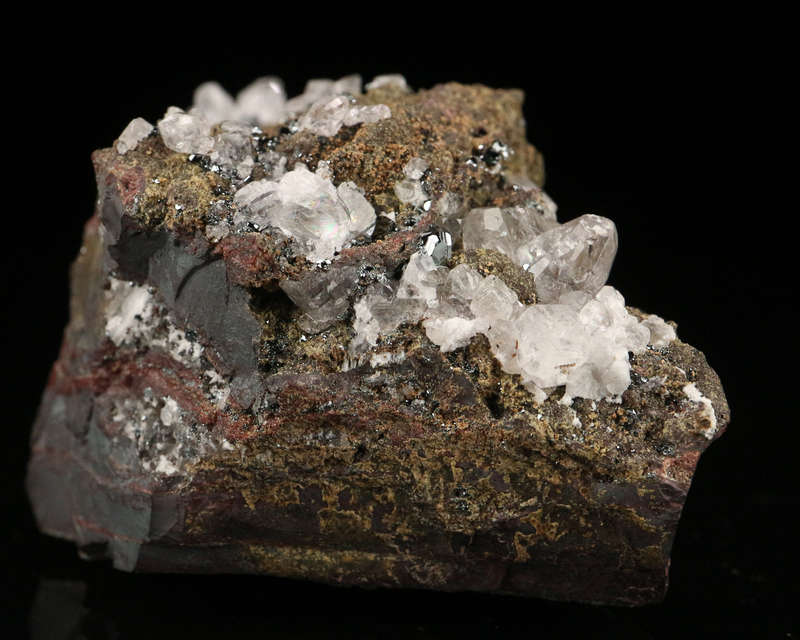 Calcite, Hematite on Matrix,"N'Chwaning II Mine, Kalahari Manganese Field, Northern Cape, South Afri