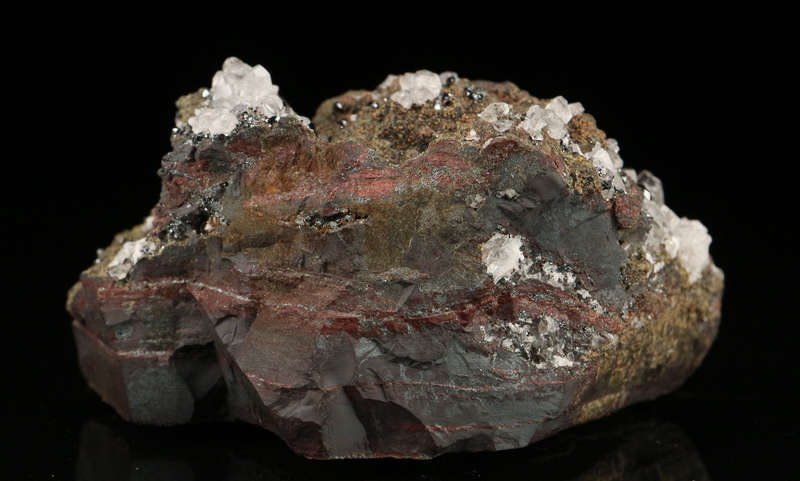 Calcite, Hematite on Matrix,"N'Chwaning II Mine, Kalahari Manganese Field, Northern Cape, South Afri