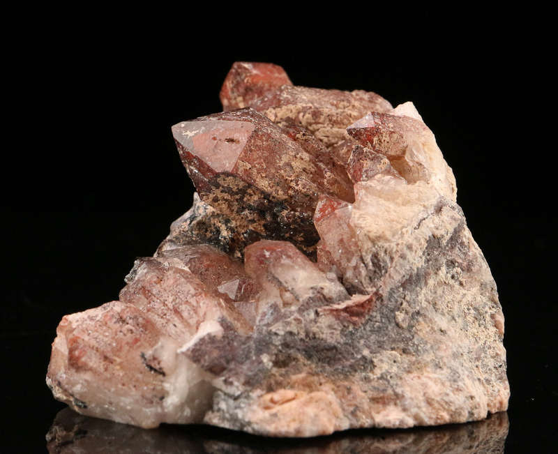 Red Hematite in Quartz Cluster, Orange River Area, Northern Cape, South Africa