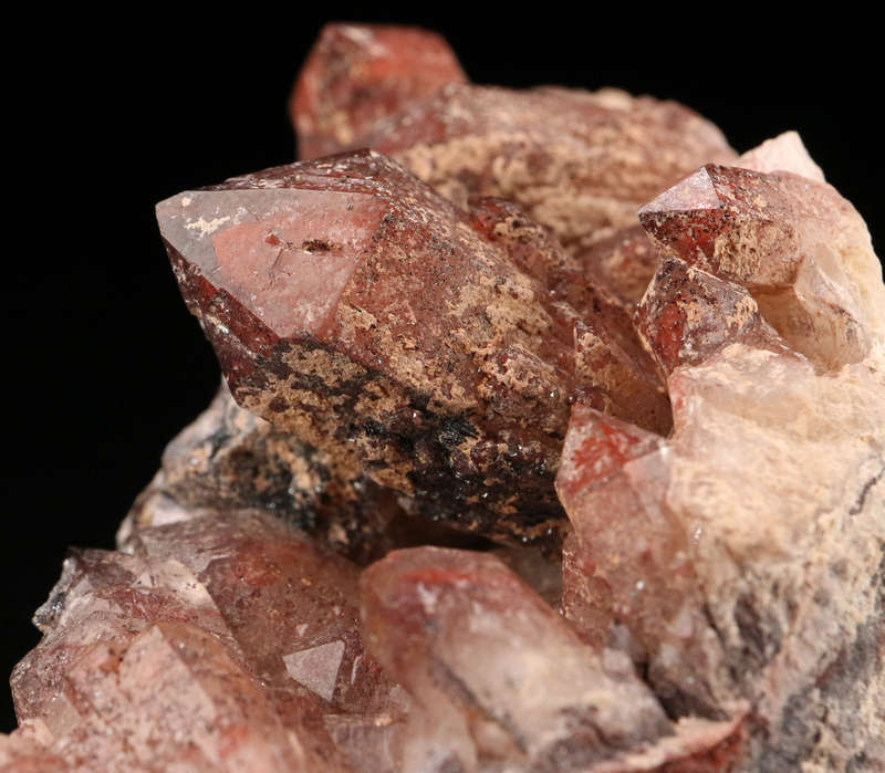 Red Hematite in Quartz Cluster, Orange River Area, Northern Cape, South Africa
