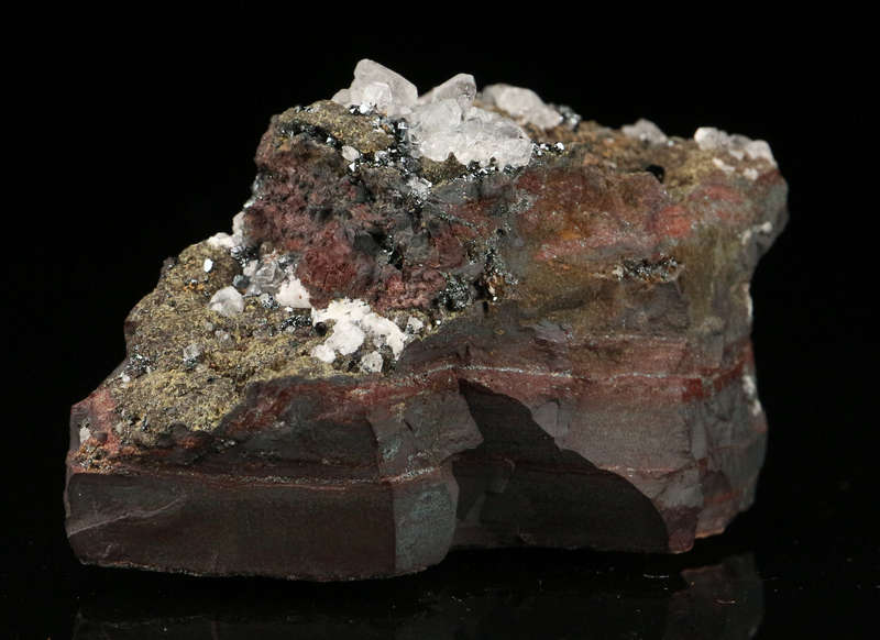 Calcite, Hematite on Matrix,"N'Chwaning II Mine, Kalahari Manganese Field, Northern Cape, South Afri