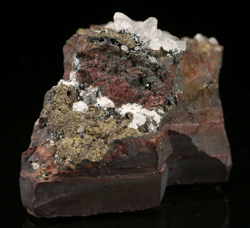 Calcite, Hematite on Matrix,"N'Chwaning II Mine, Kalahari Manganese Field, Northern Cape, South Afri
