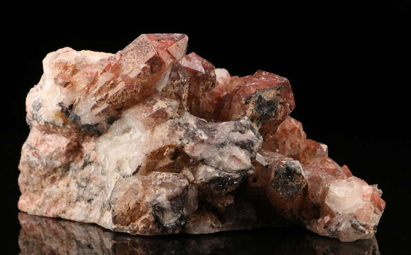 Red Hematite in Quartz Cluster, Orange River Area, Northern Cape, South Africa