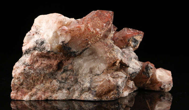 Red Hematite in Quartz Cluster, Orange River Area, Northern Cape, South Africa