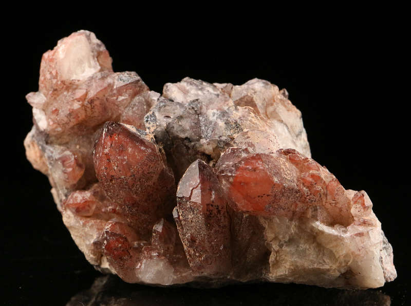 Red Hematite in Quartz Cluster, Orange River Area, Northern Cape, South Africa