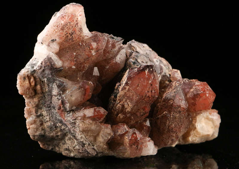 Red Hematite in Quartz Cluster, Orange River Area, Northern Cape, South Africa