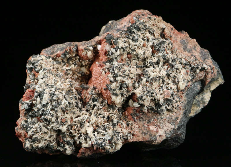 Baryte, Hausmannite on Andradite,"N'Chwaning II Mine, Kalahari Manganese Field, Northern Cape, South
