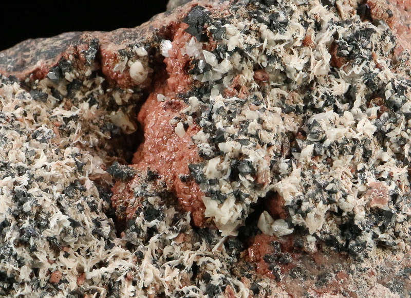 Baryte, Hausmannite on Andradite,"N'Chwaning II Mine, Kalahari Manganese Field, Northern Cape, South