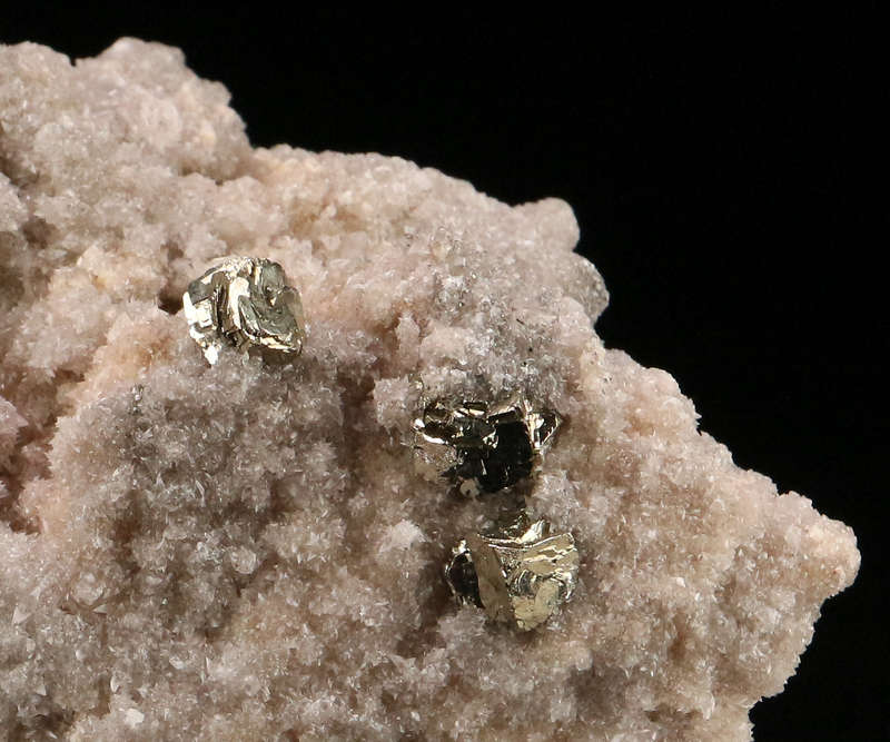 Pyrite on Calcite on Matrix, N'Chwaning II, Northern Cape, South Africa