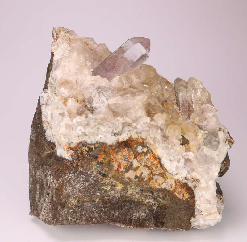 Amethyst Quartz, Calcite on Matrix, Gobobosebberge Mnt, Namibia
