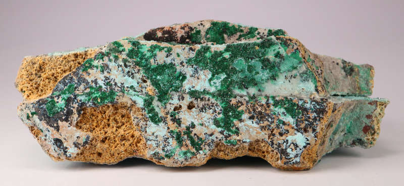 Quartz over Malachite and Chrysocolla on Matrix, Tenke Fungurume, DR Congo