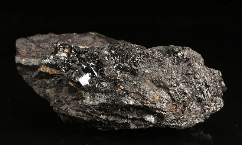 Hematite & Gaudefroyite on Matrix,"N'Chwaning II Mine, Kalahari Manganese Field, Northern Cape, Sout