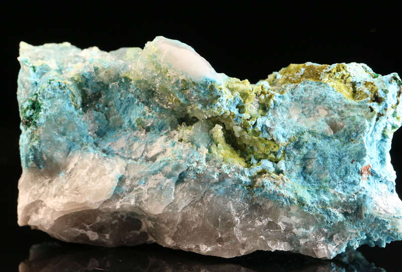 Shattuckite on Quartz, Kaokoveld Region, Namibia