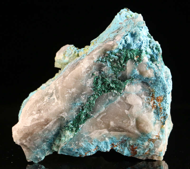 Shattuckite on Quartz, Kaokoveld Region, Namibia