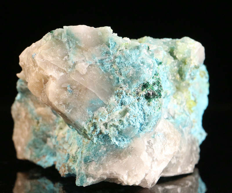 Shattuckite on Quartz, Kaokoveld Region, Namibia