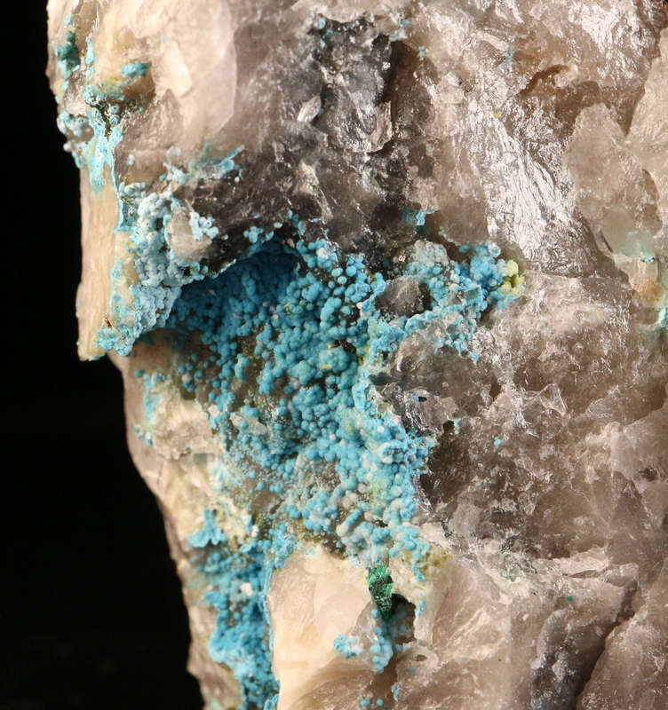 Shattuckite on Quartz, Kaokoveld Region, Namibia