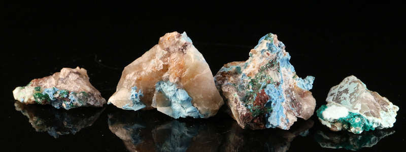 Shattuckite on Quartz Rough, Kaokoveld Region, Namibia