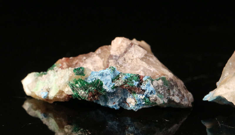 Shattuckite on Quartz Rough, Kaokoveld Region, Namibia
