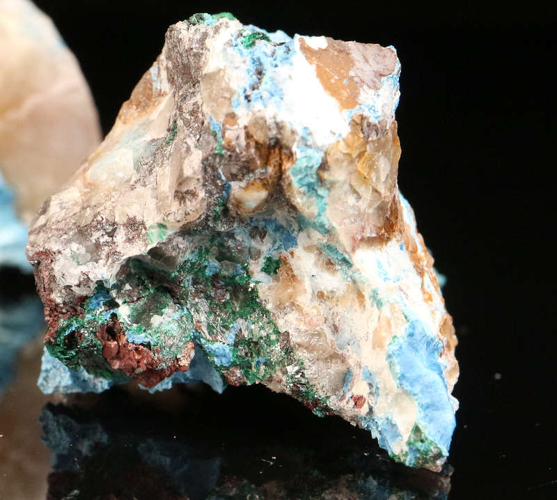 Shattuckite on Quartz Rough, Kaokoveld Region, Namibia