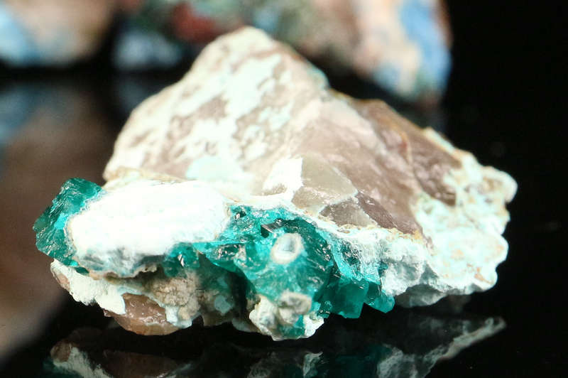 Shattuckite on Quartz Rough, Kaokoveld Region, Namibia