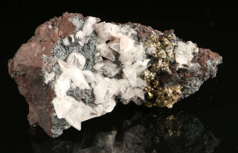 Calcite, Pyrite on Matrix,"N'Chwaning II Mine, Kalahari Manganese Field, Northern Cape, South Africa