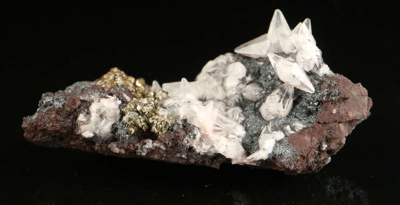 Calcite, Pyrite on Matrix,"N'Chwaning II Mine, Kalahari Manganese Field, Northern Cape, South Africa