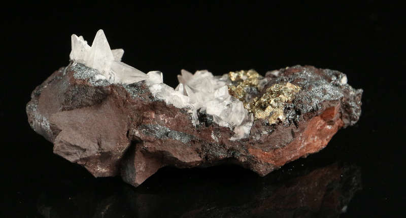 Calcite, Pyrite on Matrix,"N'Chwaning II Mine, Kalahari Manganese Field, Northern Cape, South Africa