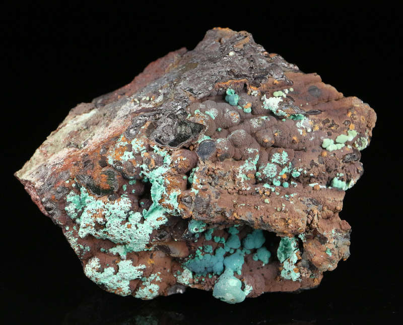 Chrysocolla on Goethite, Mashamba West Mine, DRC